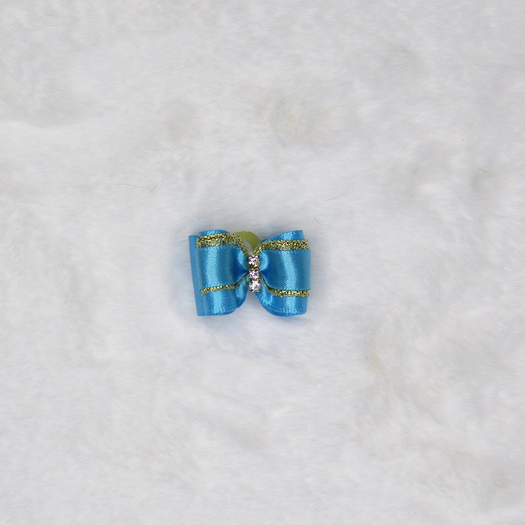 Hello Doggie Three Crystal Blue Dog Barrette