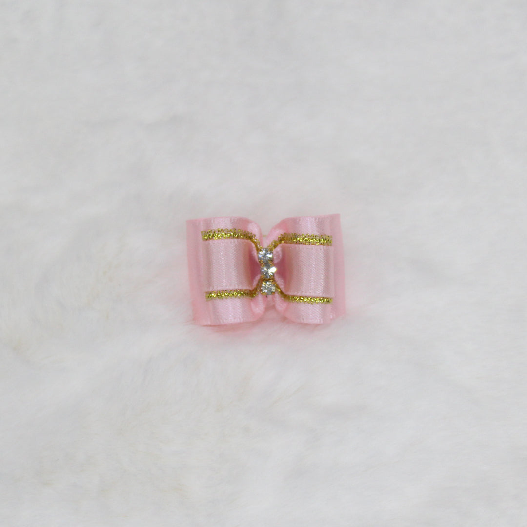 Hello Doggie Three Crystal Baby Pink Dog Barrette