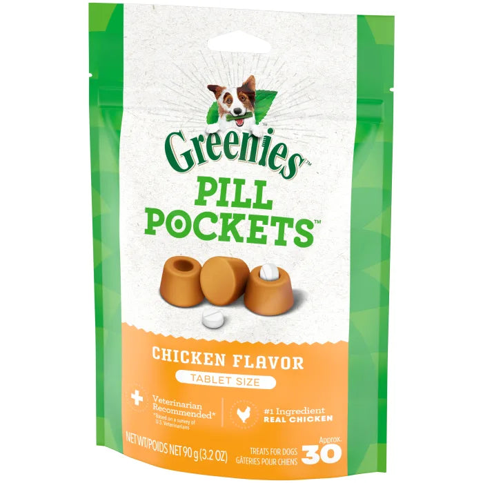 GREENIES Chicken Flavored Tablet Pill Pockets (3.2oz) - HT Animal Supply