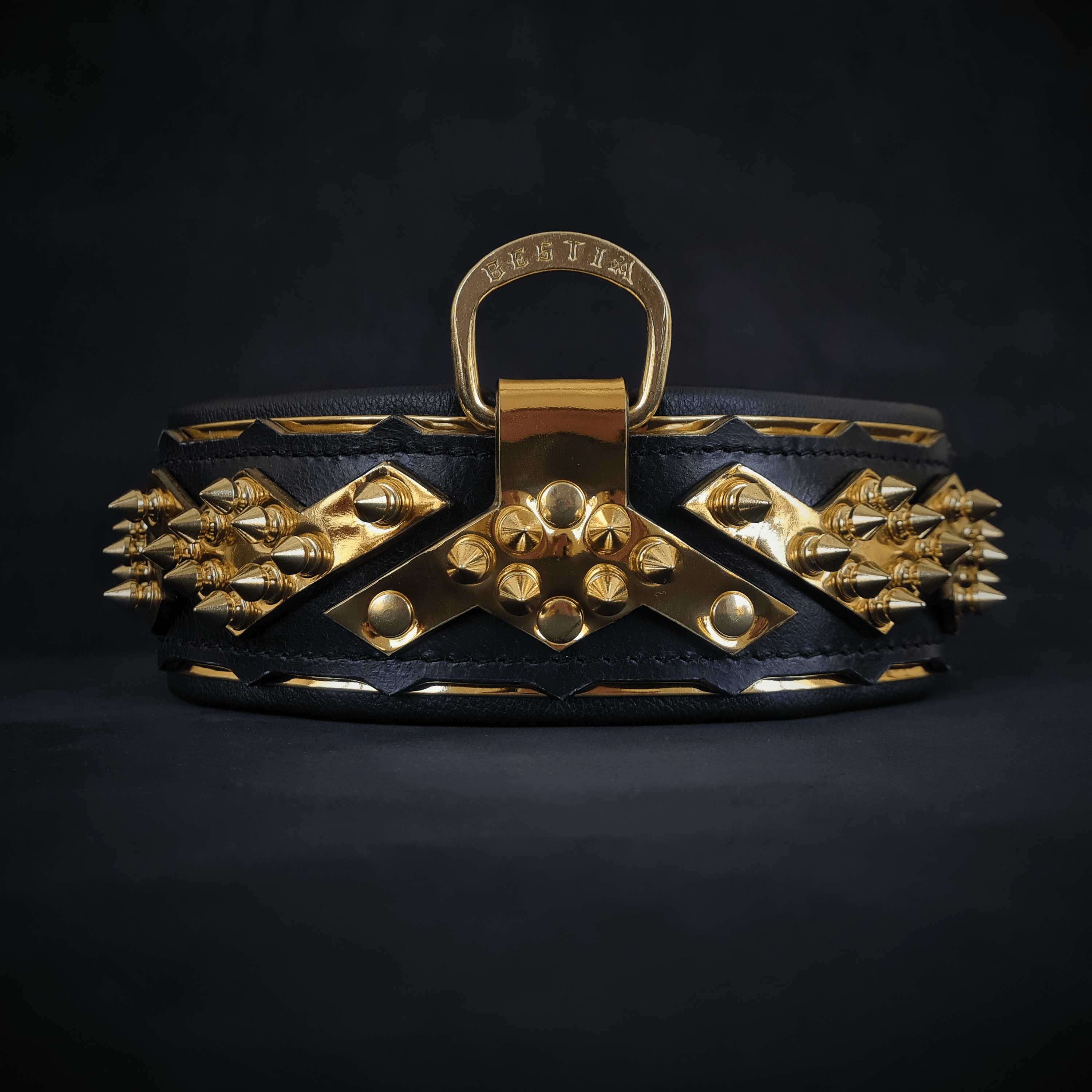 Bestia Dog Gear The Midas Collar Gold Genuine Leather Gold pet supplies