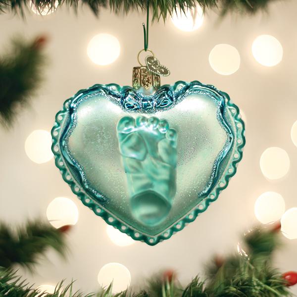 Old World Christmas: Baby Boys Footprint