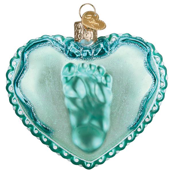 Old World Christmas: Baby Boys Footprint