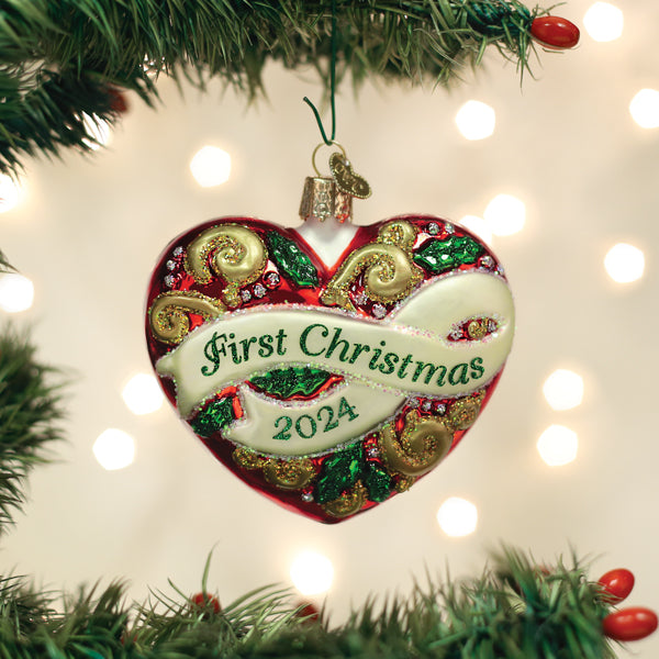 Old World Christmas: 2024 First Christmas Heart Ornament