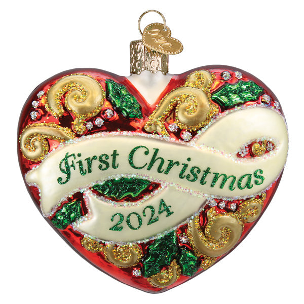 Old World Christmas: 2024 First Christmas Heart Ornament