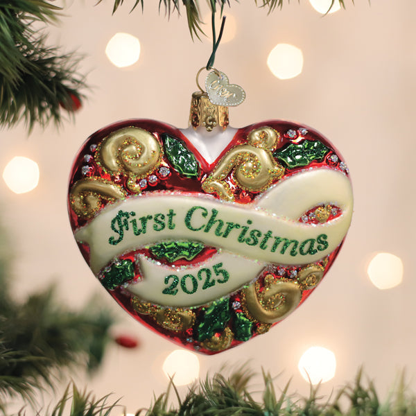 Old World Christmas: 2025 First Christmas Heart Ornament