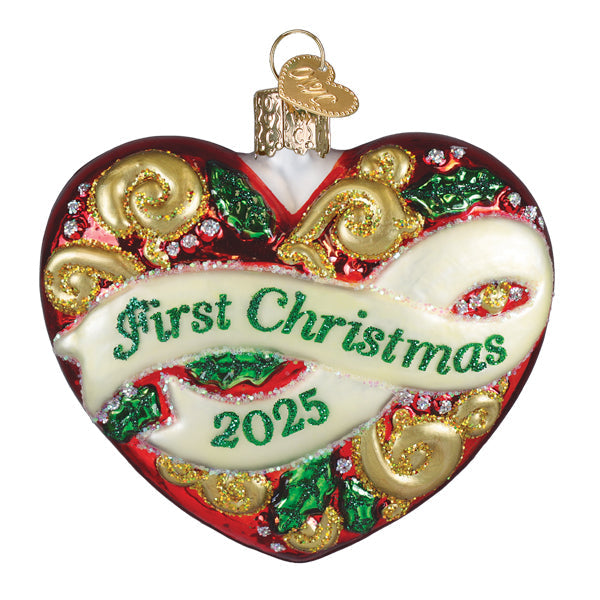 Old World Christmas: 2025 First Christmas Heart Ornament