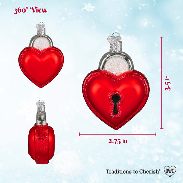 Old World Christmas: Love Lock Christmas Ornament
