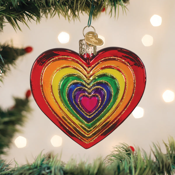Old World Christmas: Rainbow Heart Christmas Ornament