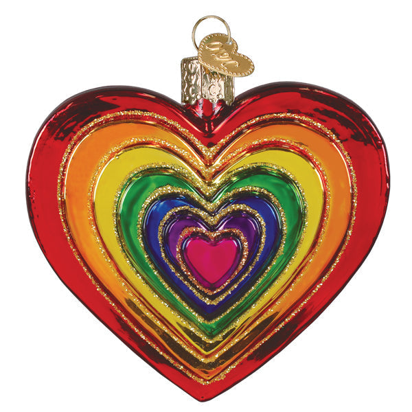 Old World Christmas: Rainbow Heart Christmas Ornament