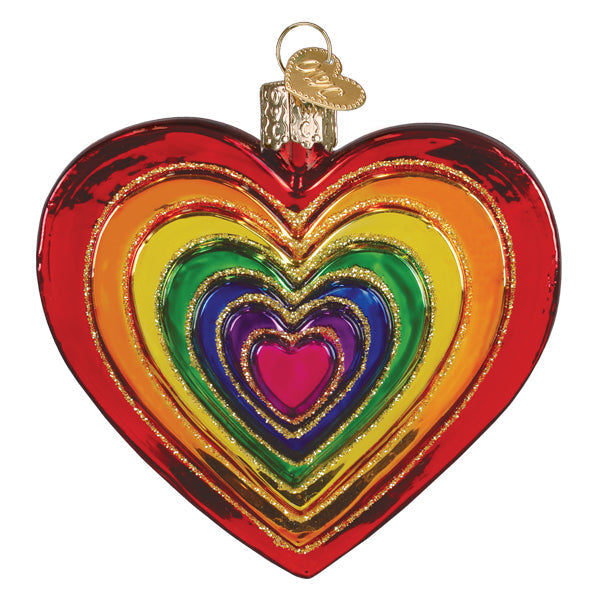Old World Christmas: Rainbow Heart Christmas Ornament