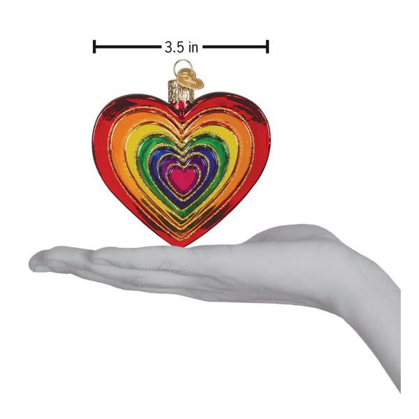 Old World Christmas: Rainbow Heart Christmas Ornament