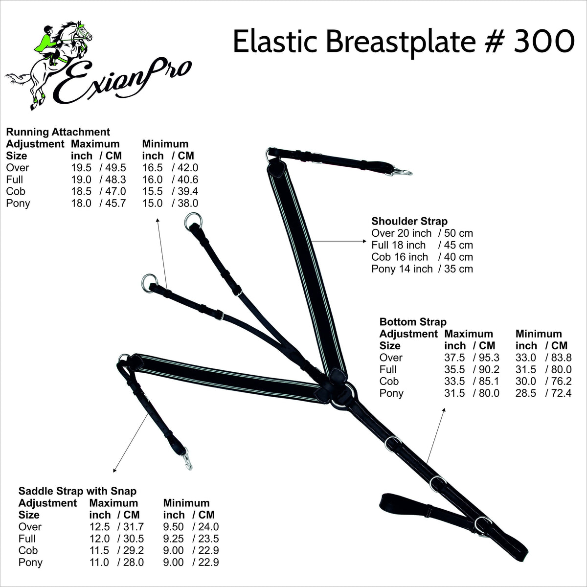 ExionPro Heart Shape 3 Point Breastplate - Matching Elastic - HT Animal Supply