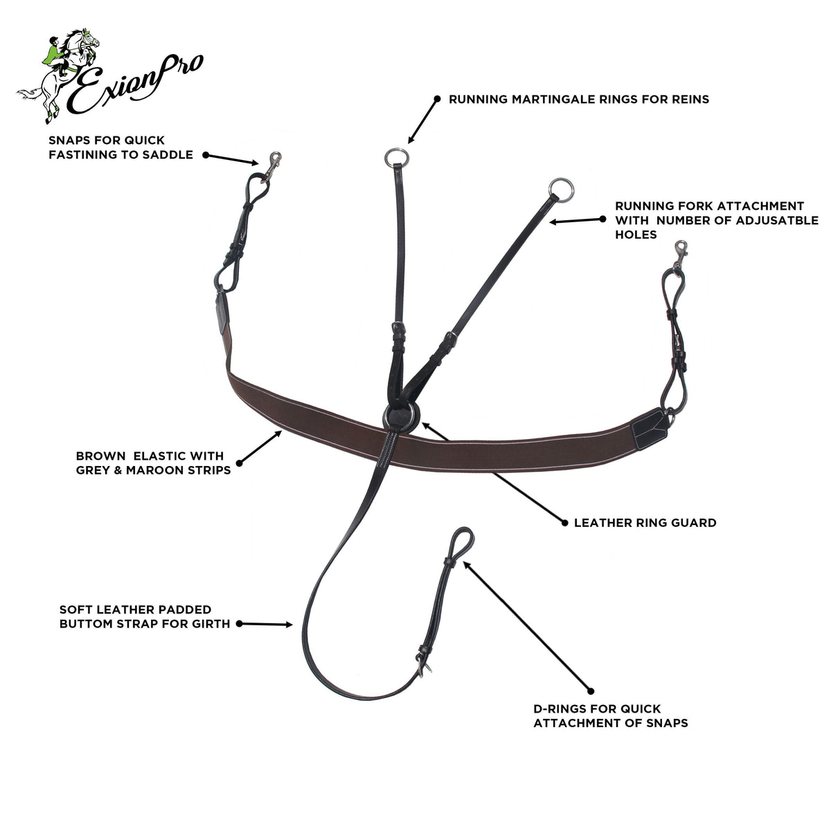 ExionPro Elastic Breastplate with Girth Strap - HT Animal Supply