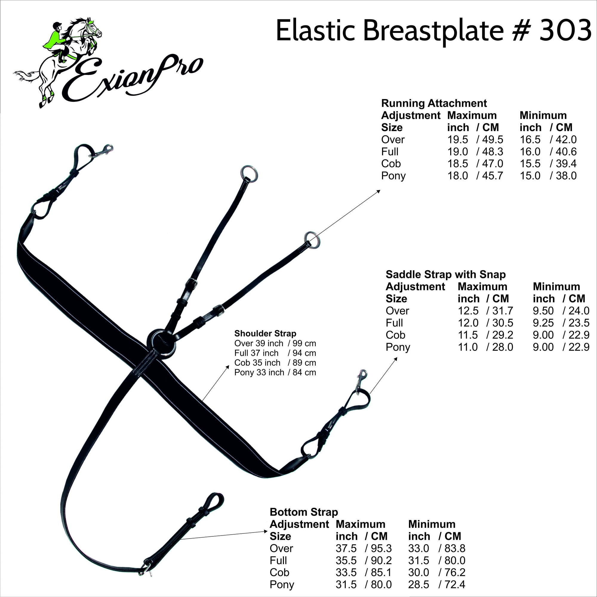 ExionPro Elastic Breastplate with Girth Strap - HT Animal Supply