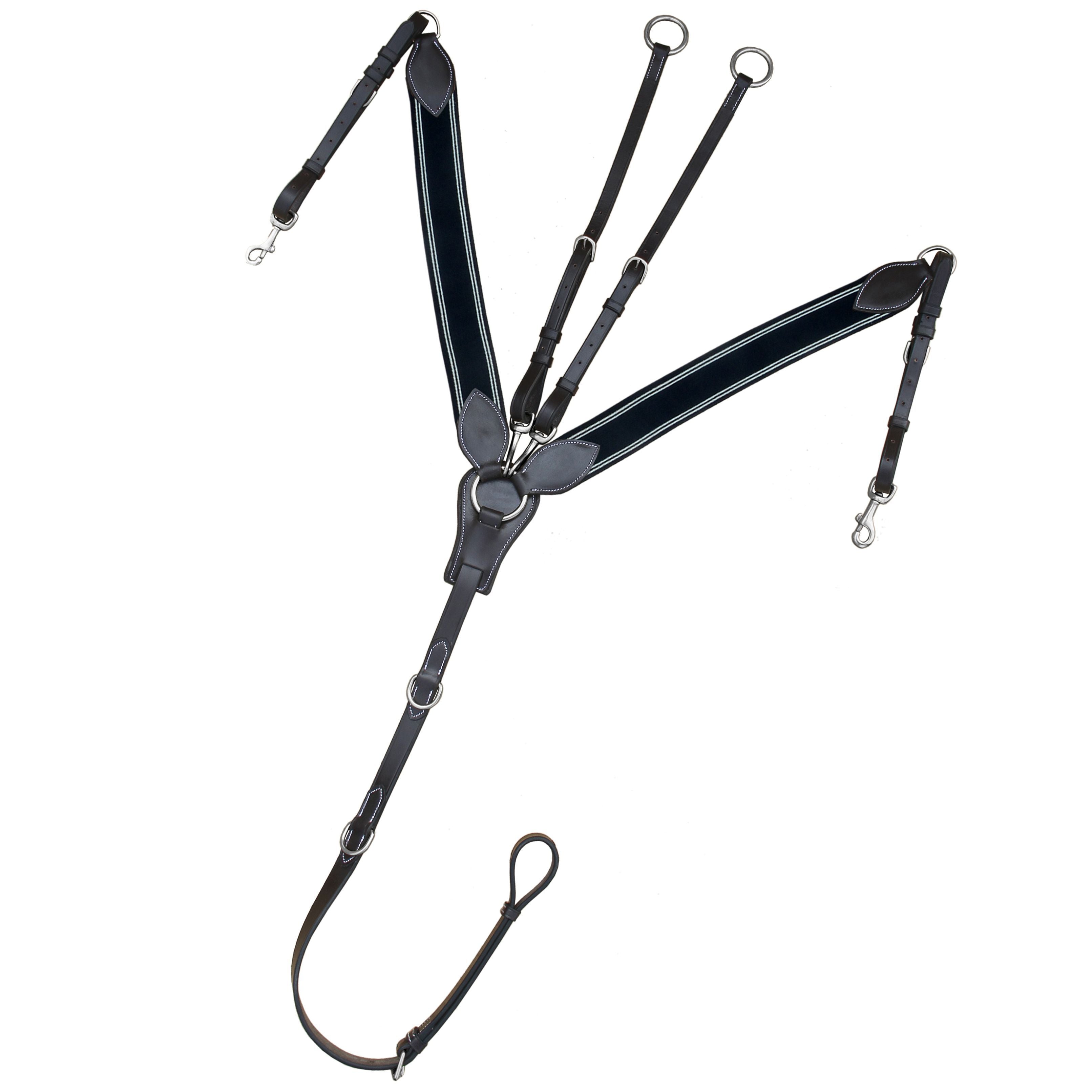 ExionPro Wide Elastic 3 Point Breastplate - Navy Blue Elastic with White Lines