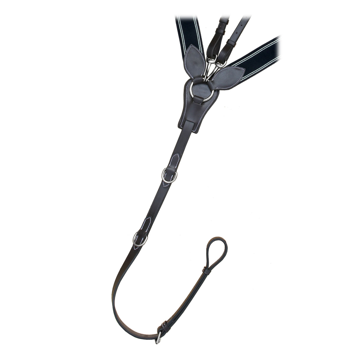ExionPro Wide Elastic 3 Point Breastplate - Navy Blue Elastic with White Lines - HT Animal Supply