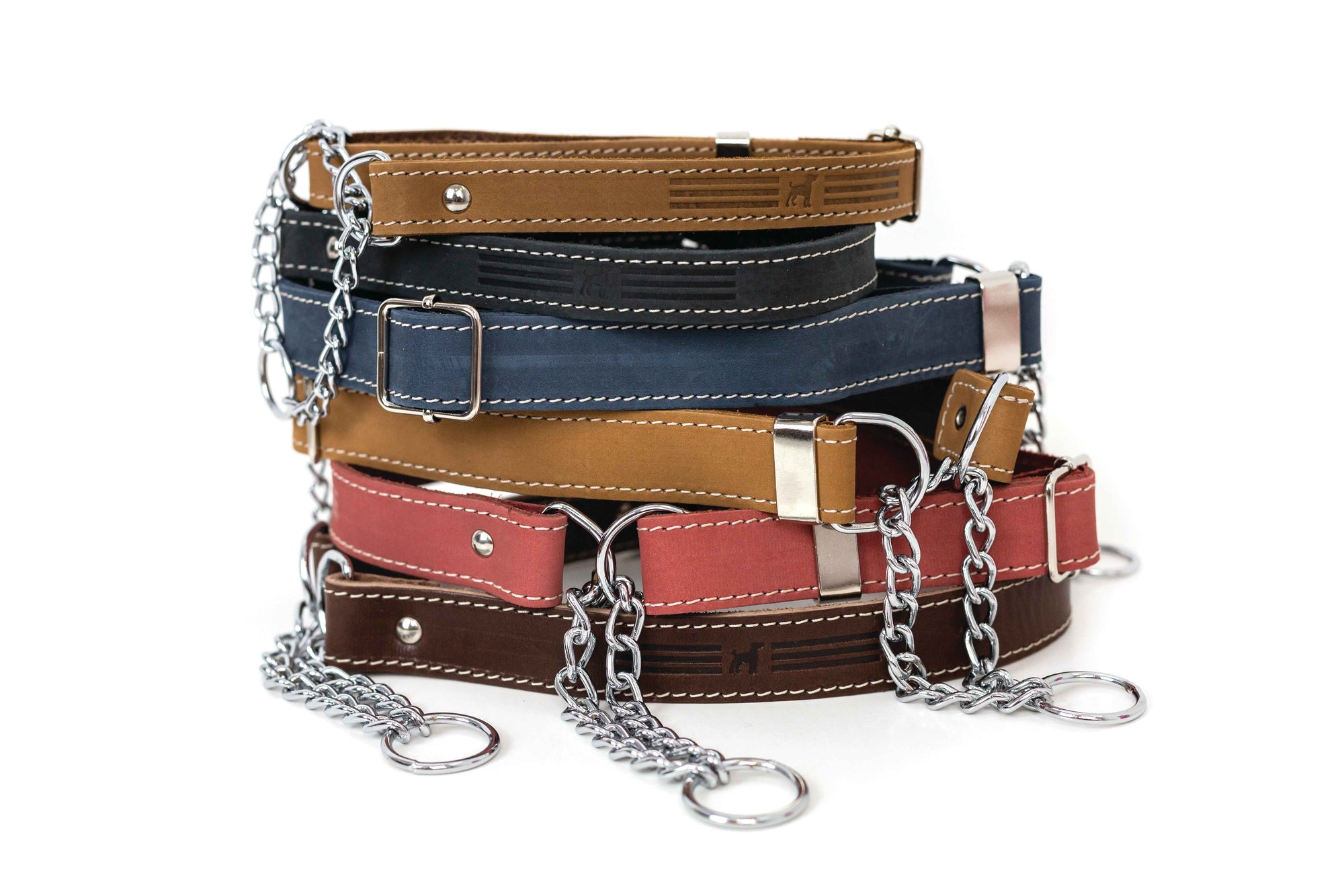 Euro-Dog Leather Martingale Dog Collar