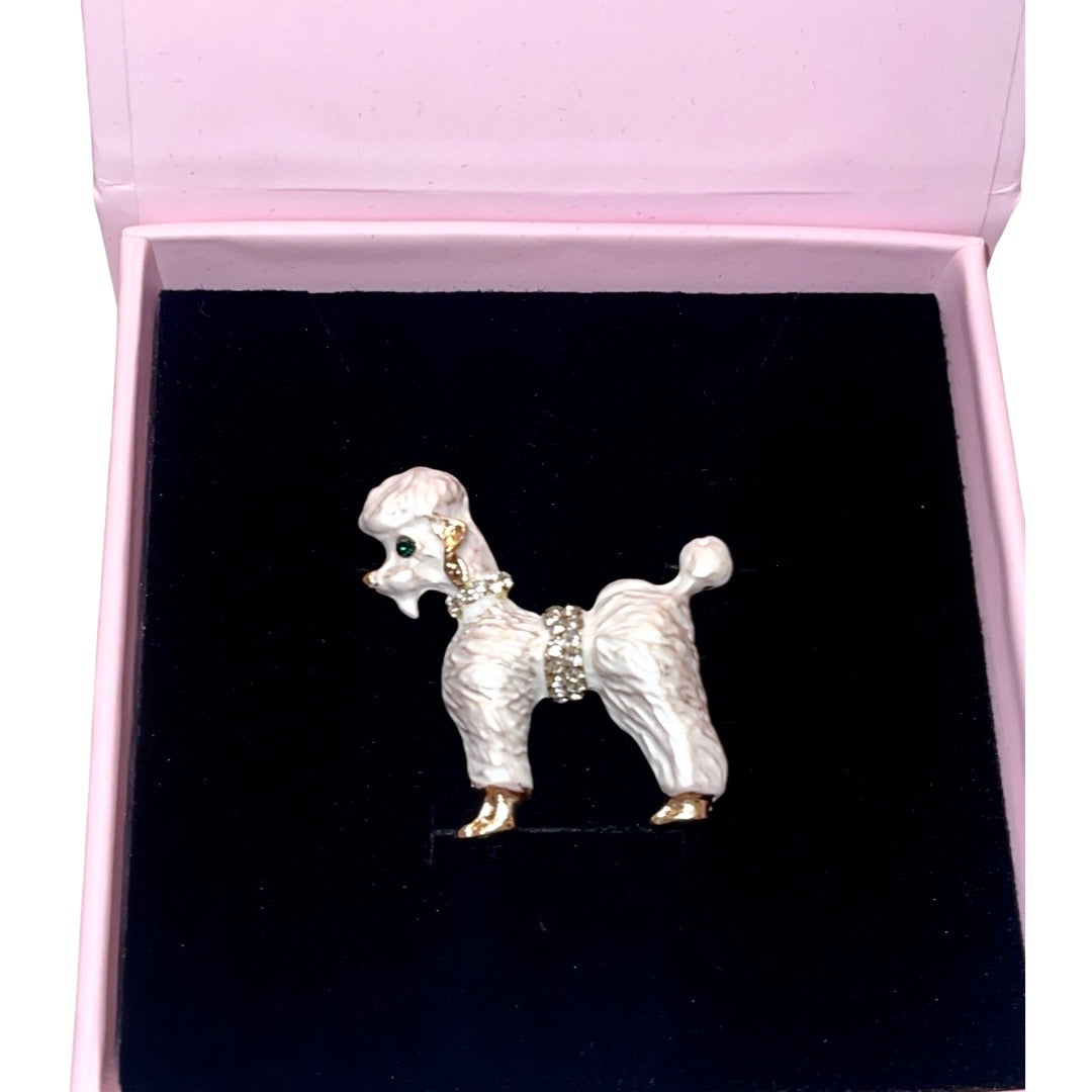 Allysa Payne Pearl White Poodle Brooch