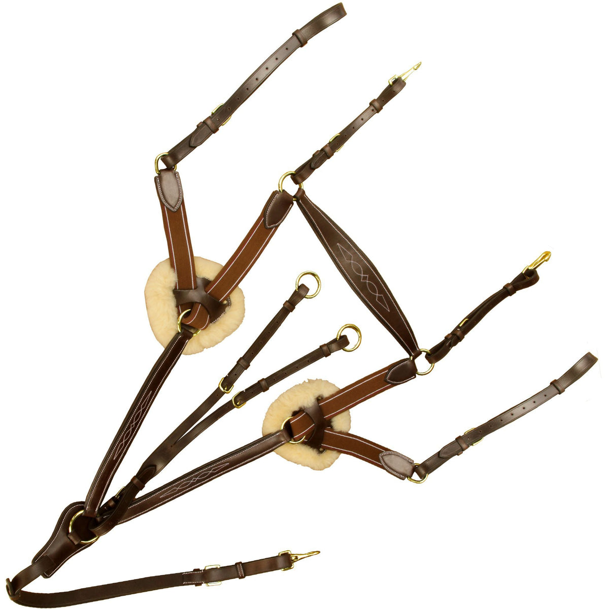 ExionPro 5 Point Breastplate with Sheepskin Padding - Matching Elastic - HT Animal Supply