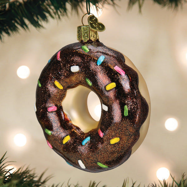 Old World Christmas: Chocolate Sprinkles Donut Christmas Ornament