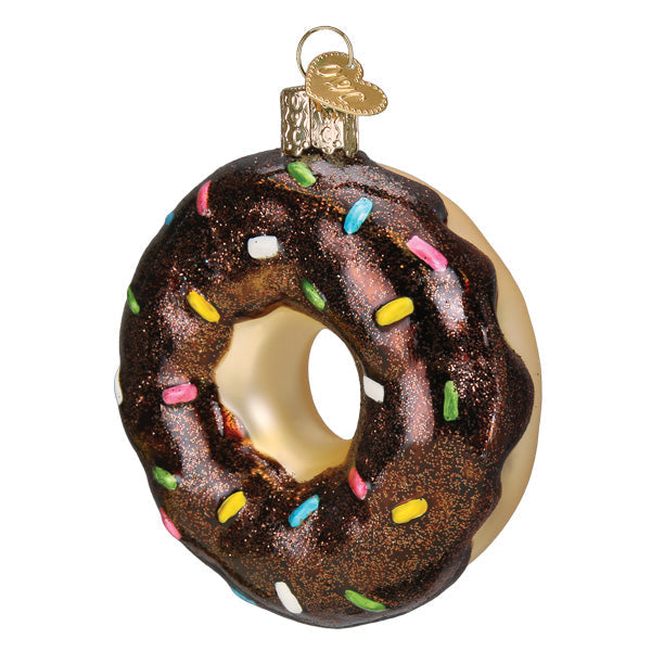 Old World Christmas: Chocolate Sprinkles Donut Christmas Ornament