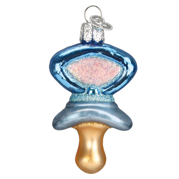 Old World Christmas: Blue Pacifier Christmas Ornament