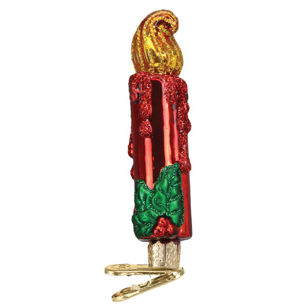 Old World Christmas: Red Clip-on Candle Ornament