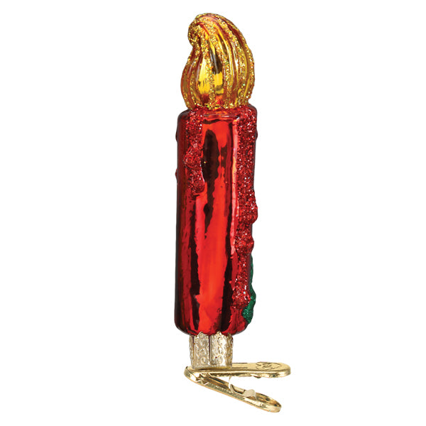 Old World Christmas: Red Clip-on Candle Ornament