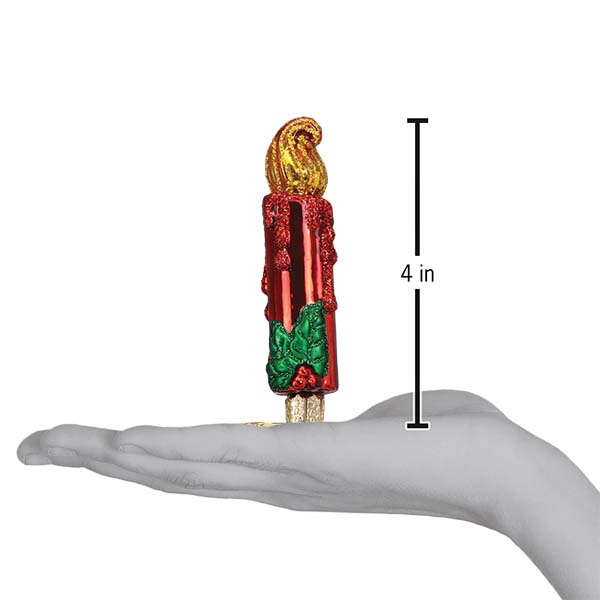 Old World Christmas: Red Clip-on Candle Ornament