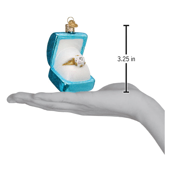 Old World Christmas: Something Blue Ring Box Christmas Ornament