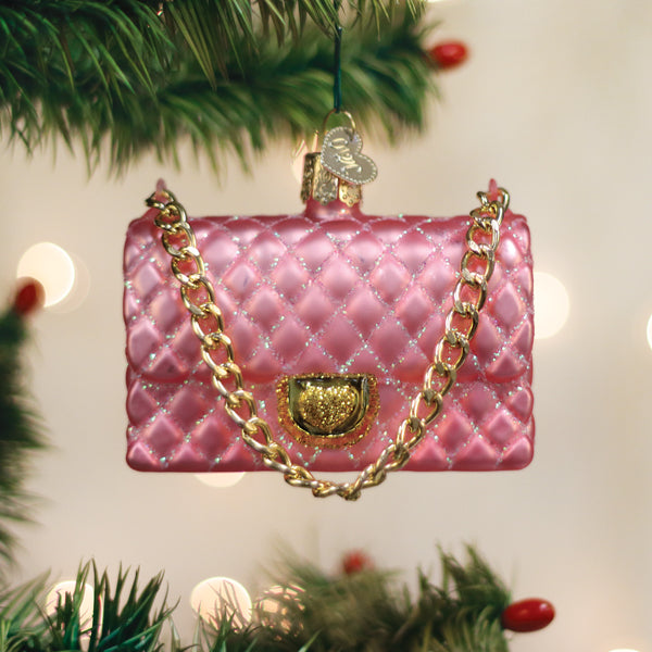 Old World Christmas: Quilted Purse Christmas Ornament