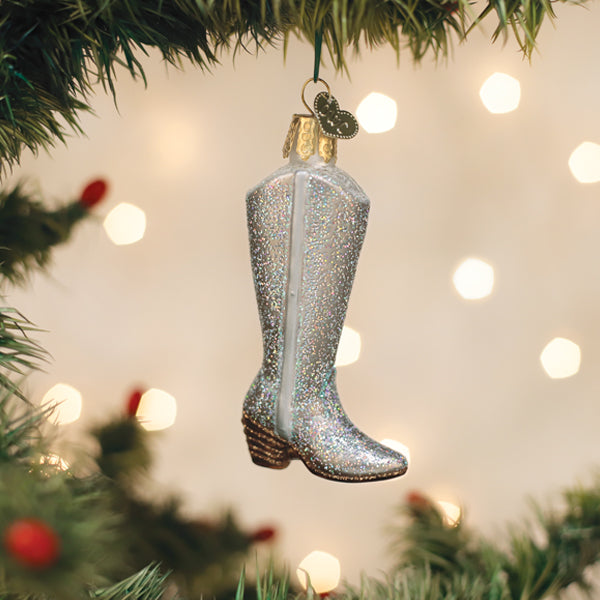 Glittered Boot Ornament 