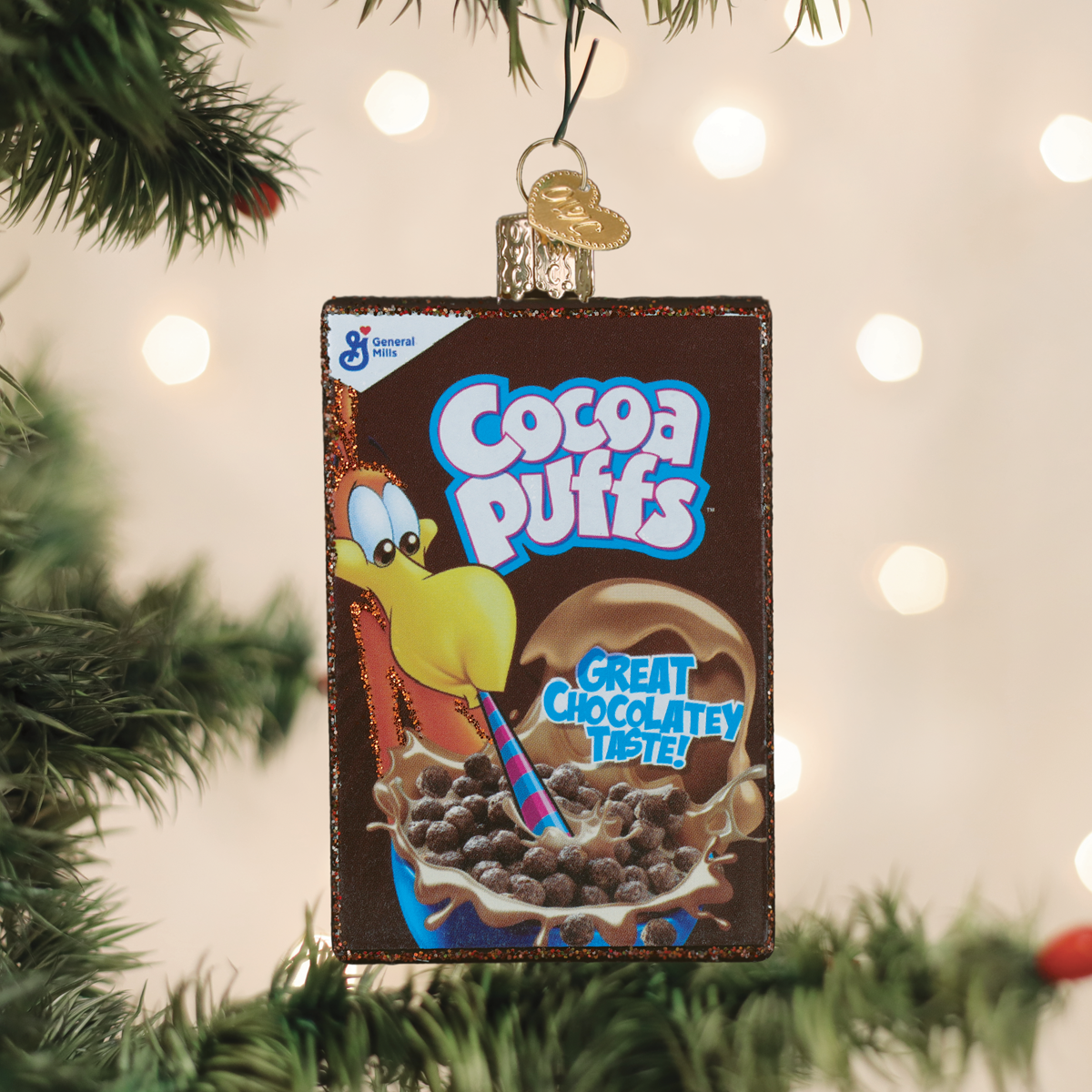 Old World Christmas: Cocoa Puffs Box Christmas Ornament