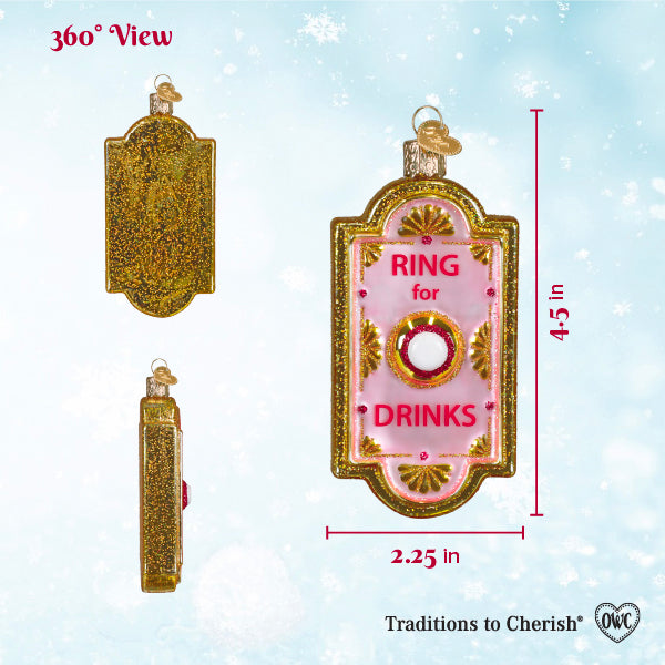 Old World Christmas: Ring For Drinks Doorbell Christmas Ornament