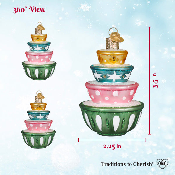 Old World Christmas: Stacked Mixing Bowls Christmas Ornament