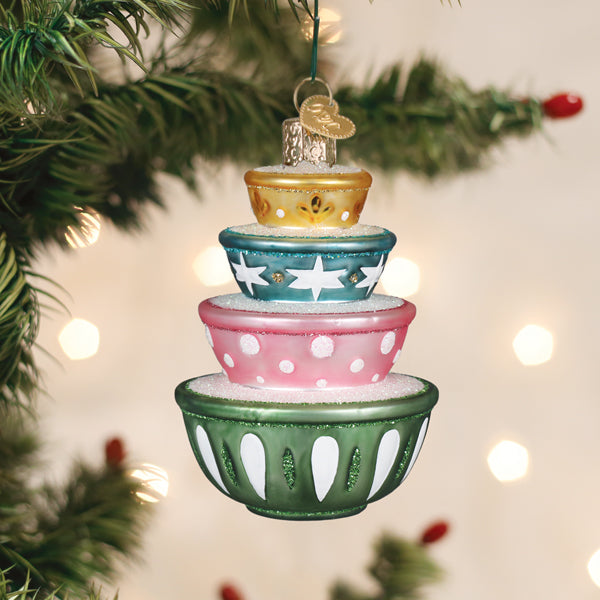 Old World Christmas: Stacked Mixing Bowls Christmas Ornament