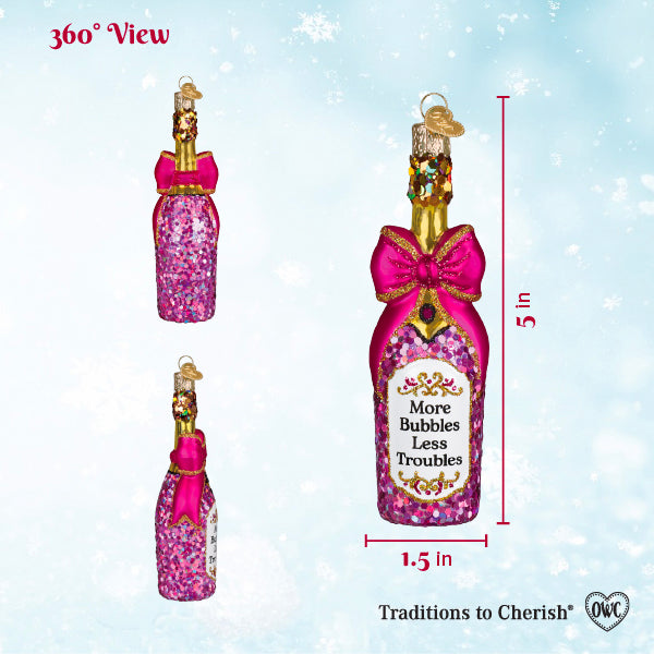 Old World Christmas: Bottle With Bow Christmas Ornament