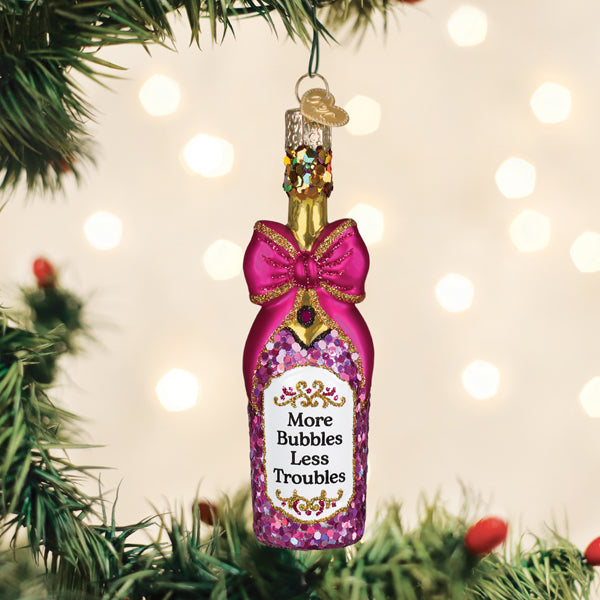Old World Christmas: Bottle With Bow Christmas Ornament