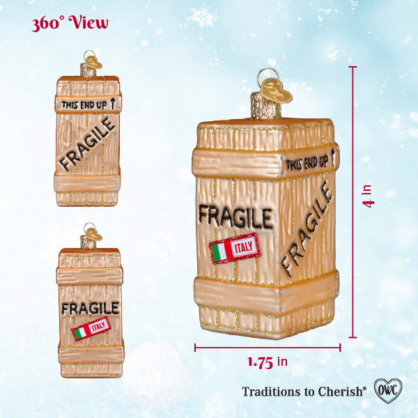 Old World Christmas: Fragile Crate Christmas Ornament