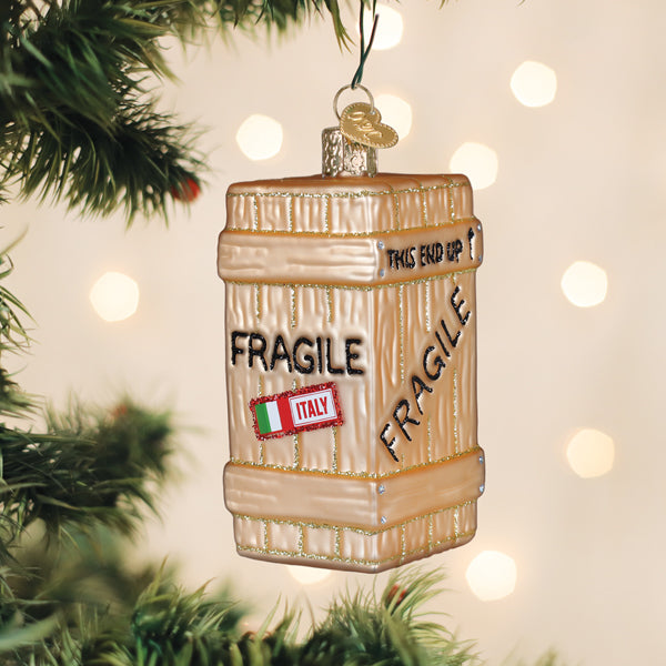 Old World Christmas: Fragile Crate Christmas Ornament