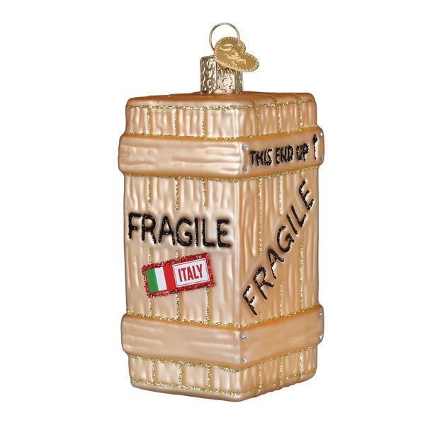 Old World Christmas: Fragile Crate Christmas Ornament