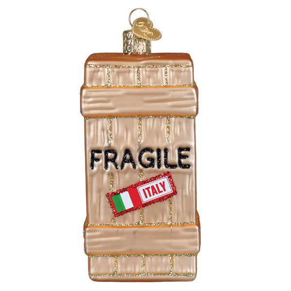 Old World Christmas: Fragile Crate Christmas Ornament