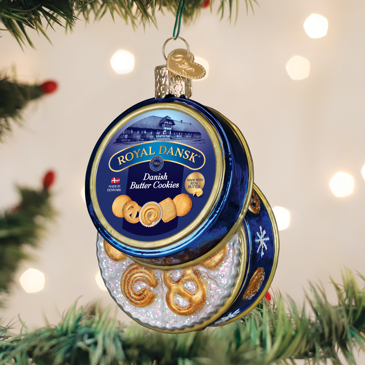 Old World Christmas: Butter Cookies Tin Christmas Ornament