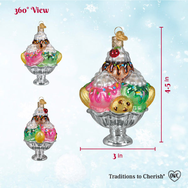 Old World Christmas: Decadence Delight Sundae Christmas Ornament