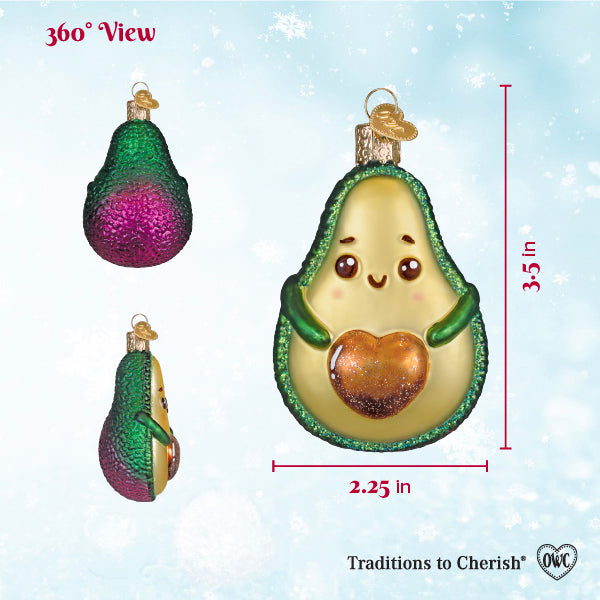 Old World Christmas: Happy Avocado Christmas Ornament