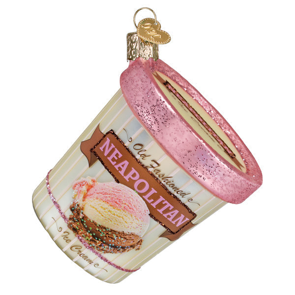 Old World Christmas: Neapolitan Ice Cream Pint Christmas Ornament
