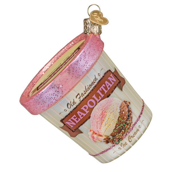 Old World Christmas: Neapolitan Ice Cream Pint Christmas Ornament
