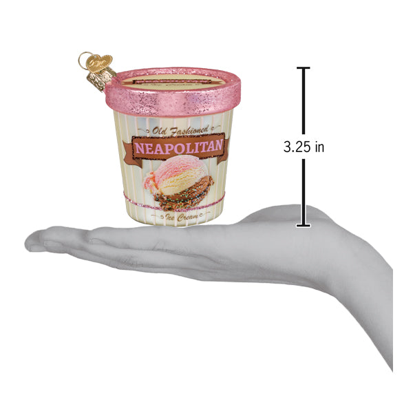 Old World Christmas: Neapolitan Ice Cream Pint Christmas Ornament