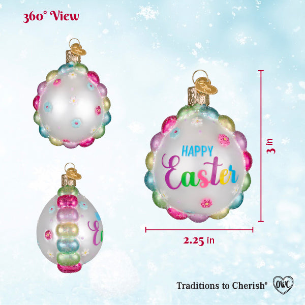 Old World Christmas: Scalloped Easter Egg Christmas Ornament