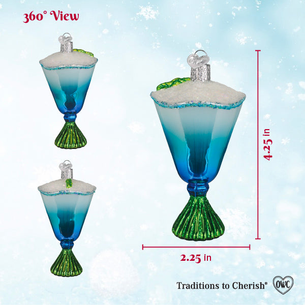 Old World Christmas: Blue Glacier Cocktail Christmas Ornament